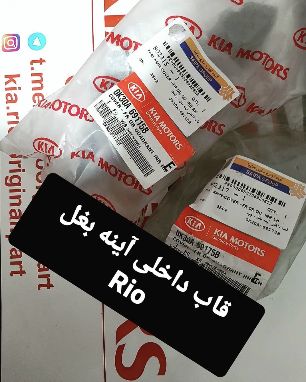 قاب داخلی آیینه ریو کیاموتورز(جینیون پارت)